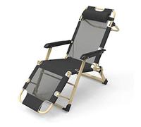 Folding Reclining,Patio Chairs Reclining For Heavy People, Folding Chair Garden Recliner Office Lunchbreak Chair, Portable Beach Sun Lounger Zero Gravity Chair, Load 200Kg-Black