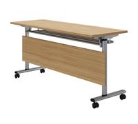 Folding Rectangular Conference Table with Flip Top - Mobile Training Table on Caster Wheels for Office Classroom and Events - Easy Storage & Versatile Use