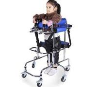 Folding Rehabilitation Walker for Children - Adjustable Height/Width 6-Wheel Walking e with rt Seat & Anti-Tip Design