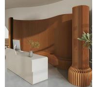 Folding Retractable Room Divider, Free Standing Partition Screen, Portable Privacy Panel for Home, Office, Live Stream, White