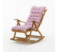 Folding Rocking Chair with Cushion, Comfortable Bamboo Deck Chair for Relaxing Living Room Patio Patio