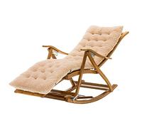 Folding Rocking Chair with Cushion, Comfortable Bamboo Deck Chair for Relaxing Living Room Patio Patio