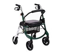 Folding Rollator 4 Wheels Adults Rolling Ultra Lightweight Rollator Cart for Height 32-36, Seat Height is 20, Only 15 Lbs