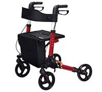 Folding Rollator Along Walker Mobility Rollators 4 Wheel with Seat,Stander Ez Fold-N-Go Lightweight Folding Walker with Padded Seat, Ergonomic Handle and Carrying Case