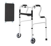 Folding Rollator Aluminum Elderly Rollator with Back Support - Portable Rolling for Seniors, Disabled - Height Adjustable & Waterproof, with 2 Wheels