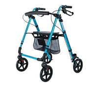Folding Rollator, Aluminum Rollator Fold Up and Removable Back Support, Padded Seat,Hand Brake Device,Grip and Seat Height Can Be Adjusted,Blue