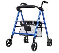 Folding Rollator, Aluminum Rollator Fold Up and Removable Back Support, Padded Seat, Wheels,Grip and Seat Height Can Be Adjusted