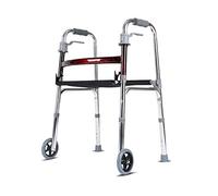 Folding Rollator, Aluminum with Seat and 2 Rollers Portable Rollator for The Elderly Obesity Adult Walking Frame Adjustment Lightweight