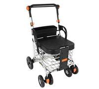 Folding Rollator Bariatric Rollator Heavy Duty with Large Padded Seat,Sitting Surface 47cm Wide,Use Double Brake System,Height Adjustable