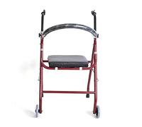 Folding Rollator Elderly Walker, Foldable Four Wheeled Rollator Lightweight Walking Frame Wheeled Walker with Armrest Walking Mobility Aid Lower Limb Trainer Aluminium Thoughtful