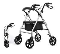 Folding Rollator Folding Upright,Lightweight Rollator,Standard Seat Height,Seat and Wheels,Dual Braking System,Durable Steel Frame Supports,B