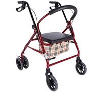 Folding Rollator Folding Upright,Lightweight Rollator,Walk-Behind Shopping Cart, Four-Wheeled, Can Sit with A Seat, Folding Ultra-Light Portable