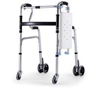 Folding Rollator Four Wheeled Rollator Walker,with Reversible Seat Plate,Lightweight Foldable Aluminium Frame,Walking Mobility Aid,Swivel Wheels,Suitable Home Outdoor