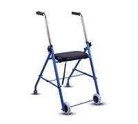 Folding Rollator Lightweight Foldable Bariatric with 2 Wheels,Rolling Rollator with Padded Seat,Walking Zimmer Frame - Adjustable Height - Mobility Aid Crutch for Elderly Disabled