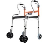 Folding Rollator Lightweight Travel Walker, Fold Walker with Seat, Ultra Mobility Aid Four Wheel, Drive Rollator Walking Frame Adjustable Height Free Installation,Gray