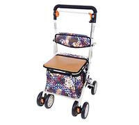 Folding Rollator Mobility Portable Rollator Walker, Upright Posture Rolling Walker Large Space, Super Lightweight Aluminum, Drive Wheel Walking Aids with 4 Wheel, for Seniors Sho