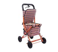 Folding Rollator,Practical Shopping Trolleys, Convenient Folding Trolley - Four-Wheeled Shopping Trolley for The Elderly - A with Wheeled Seats