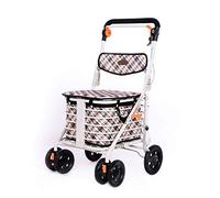 Folding Rollator Rollator 4 Wheel Folding Walking Frame with Shopping Basket Trolley Disability Aids