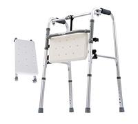Folding Rollator Rollator Standard 8-Speed Adjustment Walking Mobility Aid Dual Mode Folding for Seniors Removable Accessories for Travel Rehabilitation,with Bath Plate