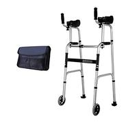 Folding Rollator Rollator Walkers Deluxe Two Button,Upright Walker,2 Wheel Walker,Lightweight and Portable,Elderly, Ped,Material: Aluminum Alloy, Load-Bearing: 400Ib