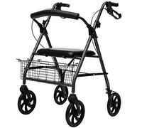 Folding Rollator Rollator Walkers Rollators 4Wheel Walker Walker for The Elderly and The Foldable and Height with Basket and Padded Seat Brake and Lockable Car sharing
