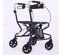 Folding Rollator Rollator with Pneumatic Tires, Foldable Heavy Duty Cart with Seat Frame Aids Pushchair Scooter, Wheel Rollator