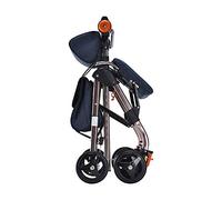 Folding Rollator Rollator with Seat for Seniors, Portable Stand Up and Sit-Down Support, Lightweight Aluminum Foldable and Lightweight Four-Wheel,Blue