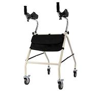 Folding Rollator Walker,Elderly Rollator Four Wheel Walker with Armrest Support Pad, Easy to Manoeuvre & Height Adjustable Limited, Comfortable Hand Grips, Folds Flat for Storag