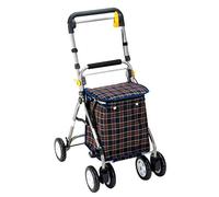 Folding Rollator Walker,Practical Shopping Trolley, Elderly Folding Walker with Wheel, Contain Seat and Hand Brake, Equipped with Storage Basket, Height Adjustabl, for Elderly and Pregnant W