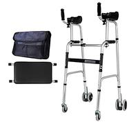 Folding Rollator Walker,Standard Walkers Elderly People Foldable Walker Adjustable Walking Assist Equipped Wheels Equipped with Arm Rest Pad for The Limited Mobil with Disabled,H