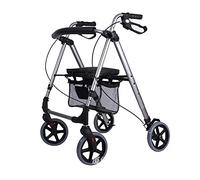 Folding Rollator Walker,Walking Frames for Elderly,Deluxe Four Wheeled Rollator, Wear-Resistant Anti-Slip Elderly Walker with Basket, Roller with Four Wheels, Adjustable High Foldable Brake
