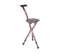 Folding Rollator Walker,Walking Stick Crutch Three-Legged Folding Stool with Lighting Alarm Chair Aluminum Walking Stick Stool Height Adjustable Elderly Walker crutch-11.19