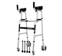 Folding Rollator Walker,Walking Stick, Practical Elderly Folding Walking Frame with Arm Support Pad, Aluminum Alloy Walkers for Elderly Rehabilitation Auxiliary Walker Disabled Walking