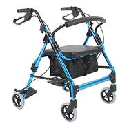 Folding Rollator Walker with Seat & 6 Inch Wheels & Foot Rest & Backrest, Aluminum Adjustable Height Rolling Walkers for Elderly/Disabled Feito na China