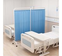 Folding Rolling Privacy Screen, Medical Privacy Screen On Wheels, 6ft Tall Foldable Room Divider Clinic/Exam Room Temporary Fence Saves Space (Color : Blue, Size : 2-panel)