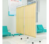 Folding Rolling Privacy Screen, Medical Privacy Screen On Wheels, 6ft Tall Foldable Room Divider Clinic/Exam Room Temporary Fence Saves Space (Color : Yellow, Size : 2-panel)