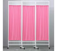 Folding Rolling Privacy Screen on Wheels for Medical Salon Spa, Mobile Room Divider with Casters, 3-Panel Partition Wall, Portable