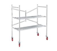 Folding Rolling Scaffold with Locking Wheels - Portable Steel Scaffolding Platform 500 lbs Capacity 5.4ft Height for Easy Access and Versatile Use
