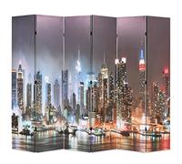 Folding Room Divider 228 x 170 cm with Wooden Frame and Canvas Fabric, Freestanding and Opaque, Foldable as a Divider for Living Room, Bedroom, Office