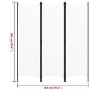 vidaXL 3-Panel Room Divider Wall Partition Screen Room Separator White 150cm