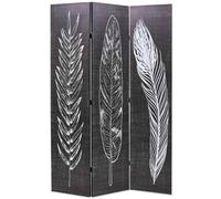 Folding Room Divider Feathers Black and White Separator Multi Sizes vidaXL