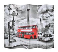 Folding Room Divider London Bus Black and White Paravent Multi Sizes vidaXL