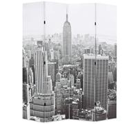 Folding Room Divider New York by Day Black and White Screen Multi Sizes vidaXL