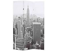 Folding Room Divider New York by Day Black and White Screen Multi Sizes vidaXL