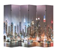 Folding Room Divider New York by Night Home Paravent Screen Multi Sizes vidaXL