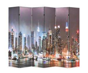 Folding Room Divider New York by Night Home Paravent Screen Multi Sizes vidaXL