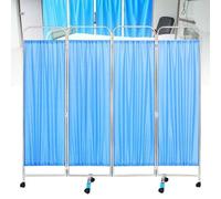 Folding Room Divider, Rolling Privacy Screen Protector with Wheels, Freestanding Partition Separator for Medical, Bedroom, Living Room and Office