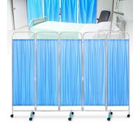 Folding Room Divider, Rolling Privacy Screen Protector with Wheels, Freestanding Partition Separator for Medical, Bedroom, Living Room and Office