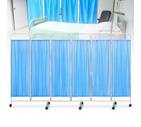 Folding Room Divider, Rolling Privacy Screen Protector with Wheels, Freestanding Partition Separator for Medical, Bedroom, Living Room and Office