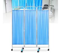 Folding Room Divider, Rolling Privacy Screen Protector with Wheels, Freestanding Partition Separator for Medical, Bedroom, Living Room and Office